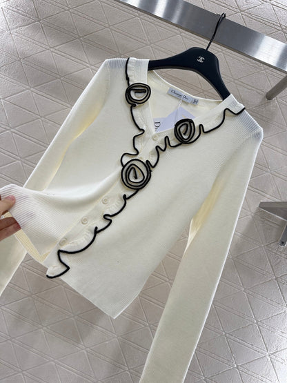 25 new product Flower knitted cardigan