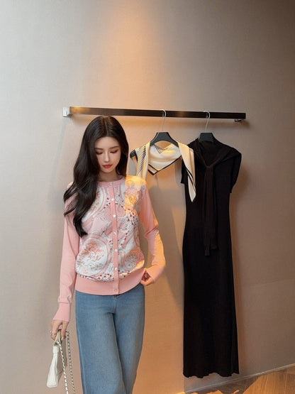 25fw printed cardigan