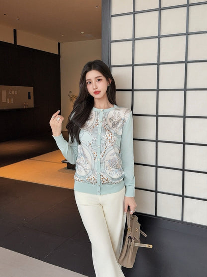 25fw printed cardigan