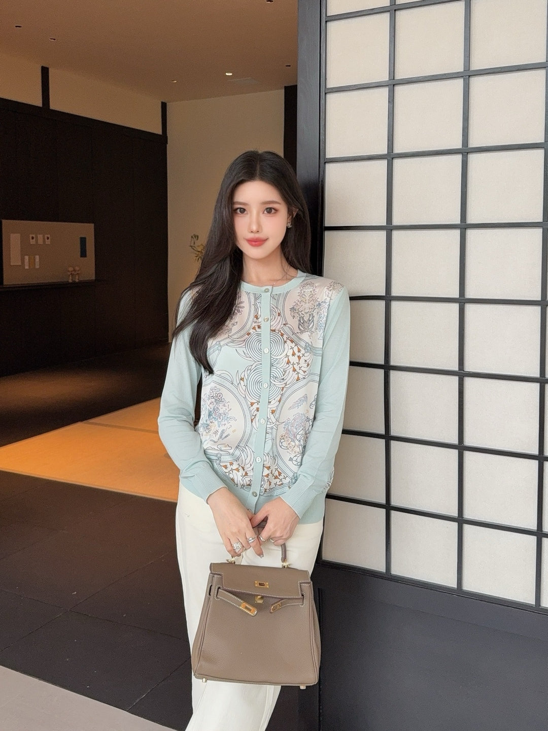 25fw printed cardigan