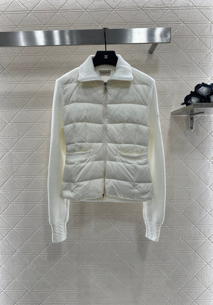 2025 Splicing method: stand up collar down jacket