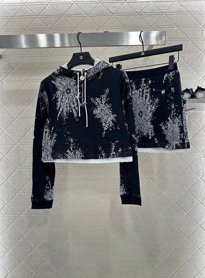 2025 New Arrival Hooded Sweatshirt and Skirt Set