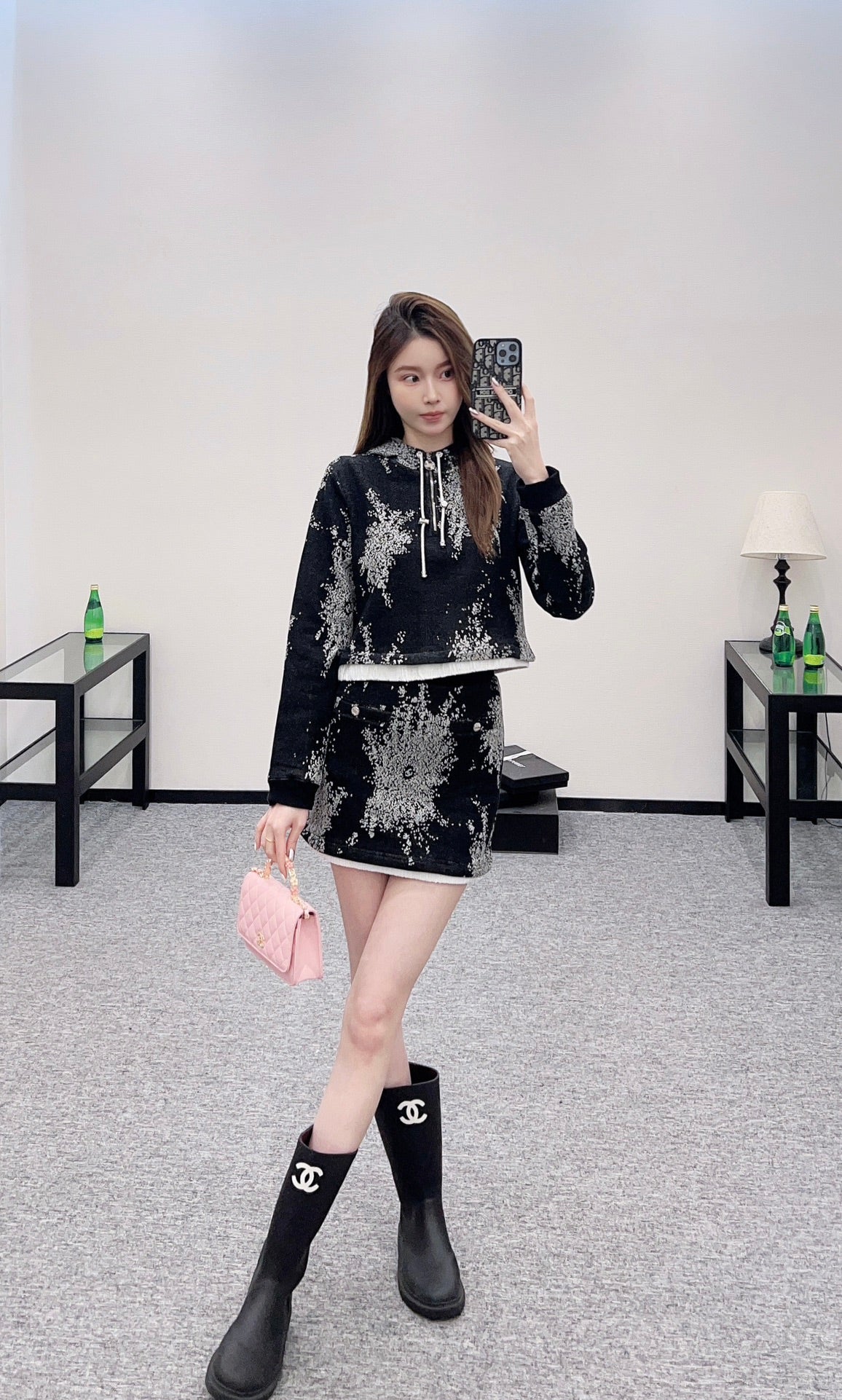 2025 New Arrival Hooded Sweatshirt and Skirt Set