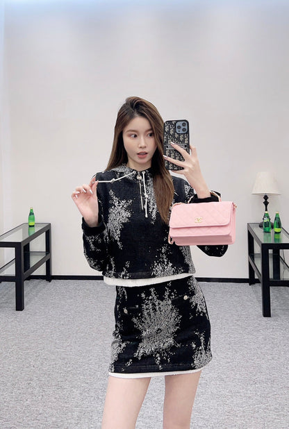 2025 New Arrival Hooded Sweatshirt and Skirt Set