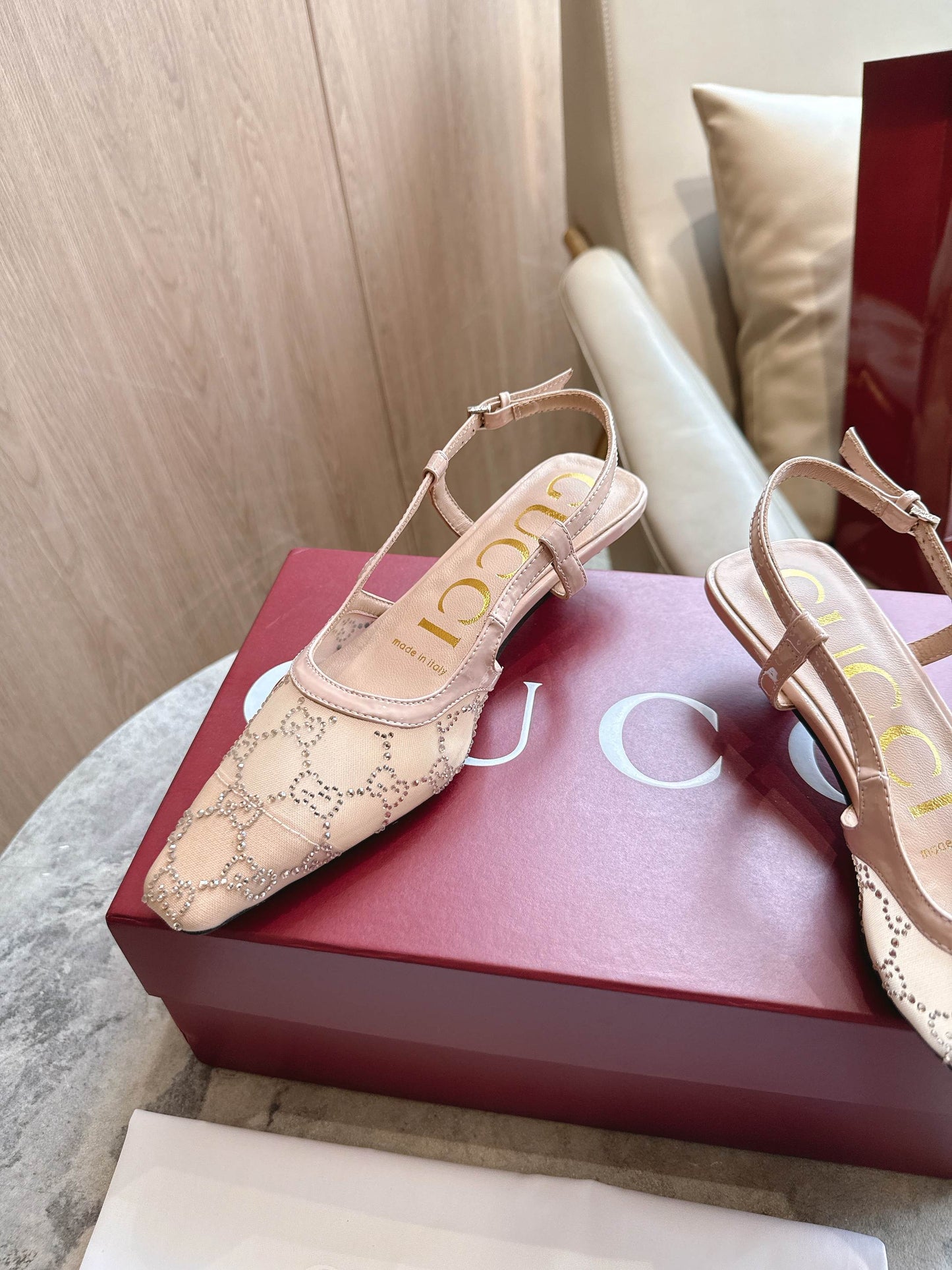 25fw  Mesh upper high heels