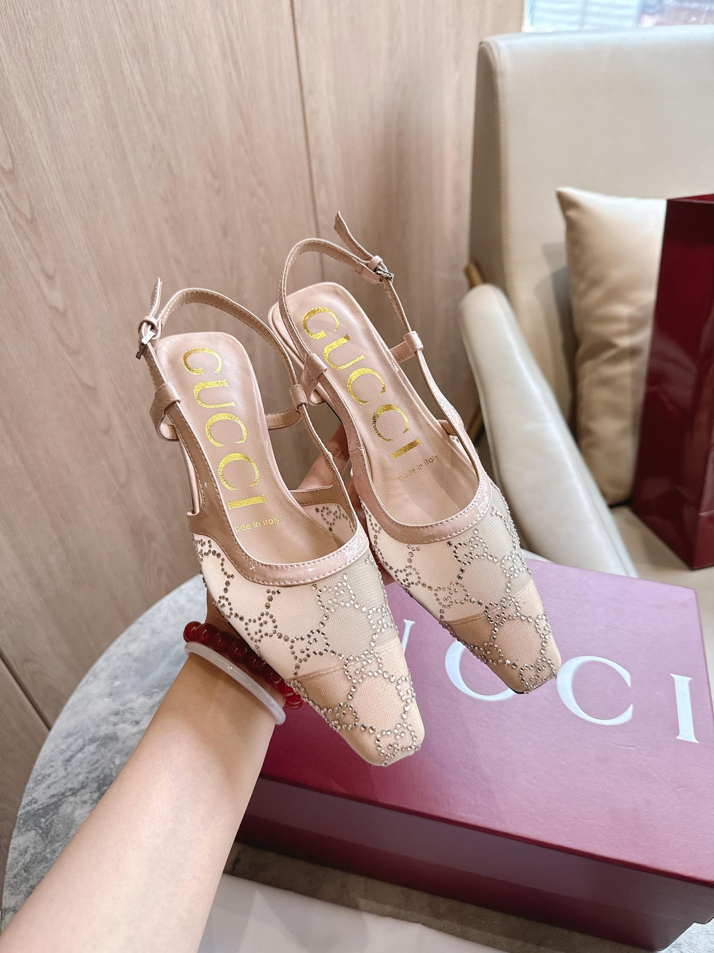 25fw  Mesh upper high heels