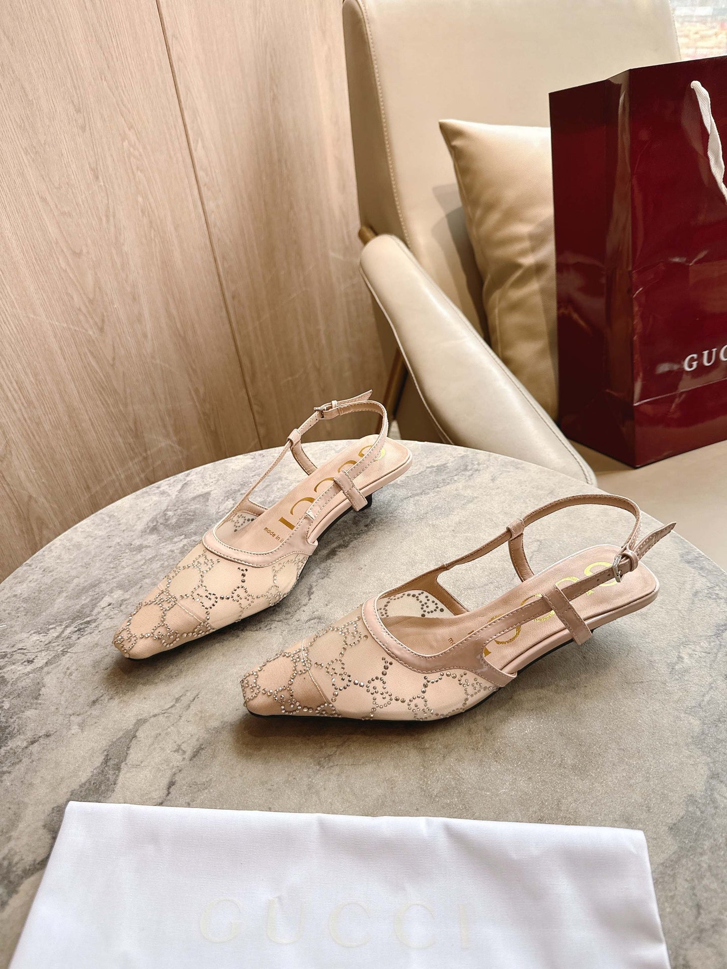 25fw  Mesh upper high heels