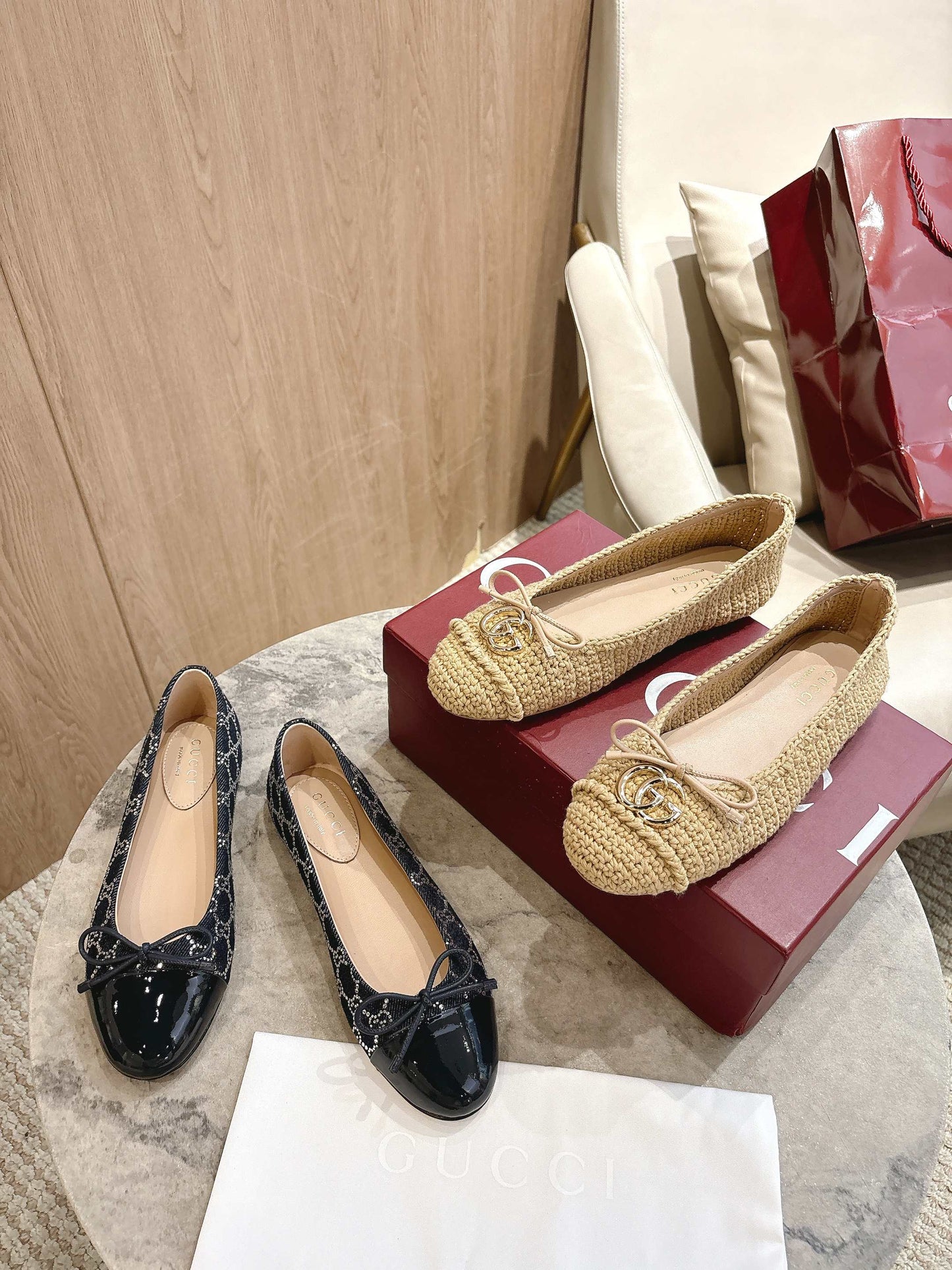 25fw Patent ballet flats