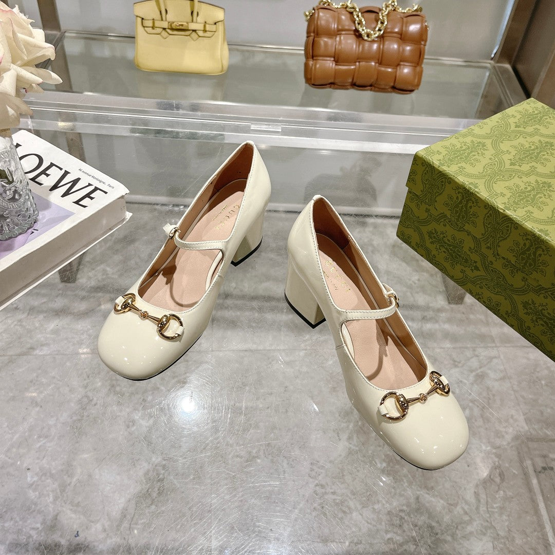 25fw Patent leather Mary Jane high heels (WHITE/PINK/BLACK/RED)