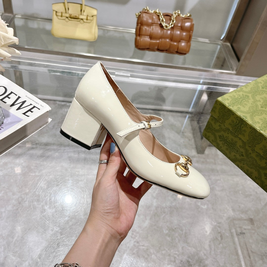 25fw Patent leather Mary Jane high heels (WHITE/PINK/BLACK/RED)