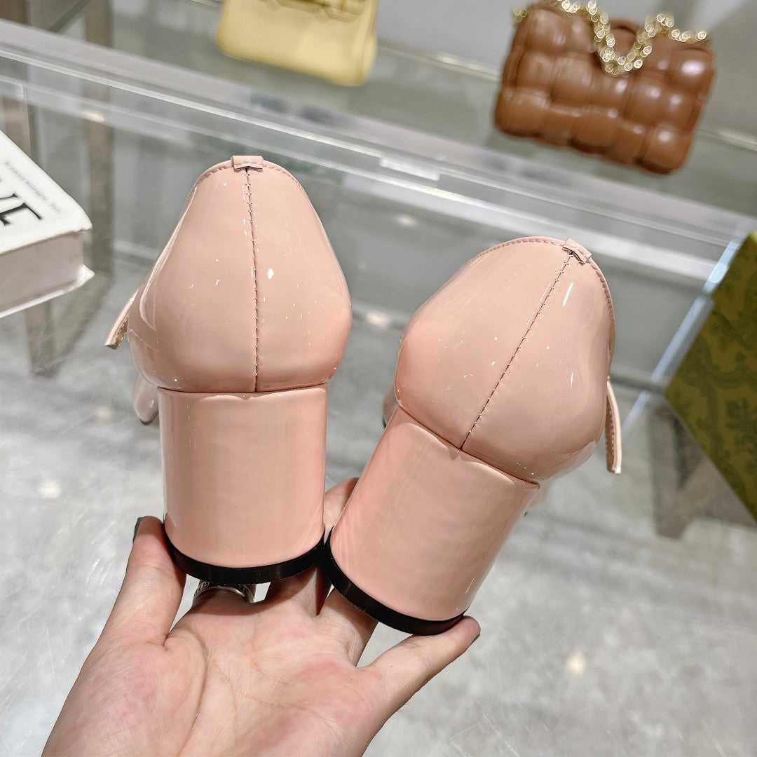 25fw Patent leather Mary Jane high heels (WHITE/PINK/BLACK/RED)