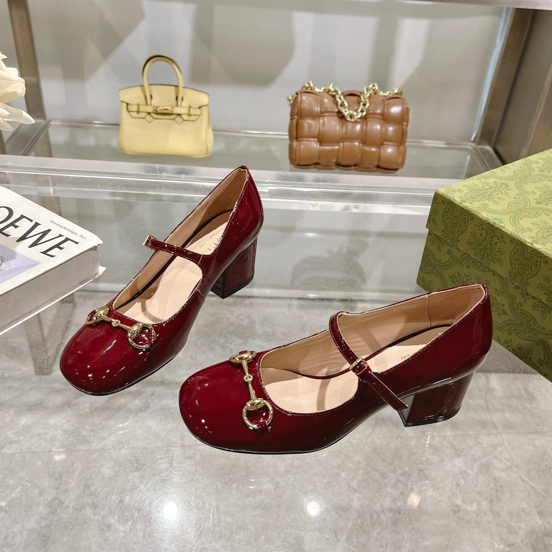 25fw Patent leather Mary Jane high heels (WHITE/PINK/BLACK/RED)