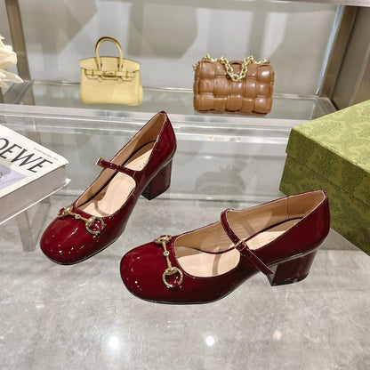 25fw Patent leather Mary Jane high heels (WHITE/PINK/BLACK/RED)