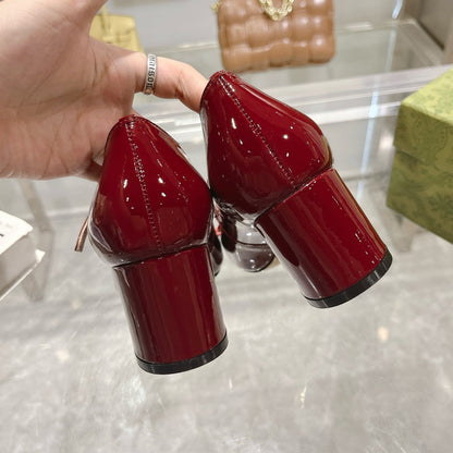 25fw Patent leather Mary Jane high heels (WHITE/PINK/BLACK/RED)