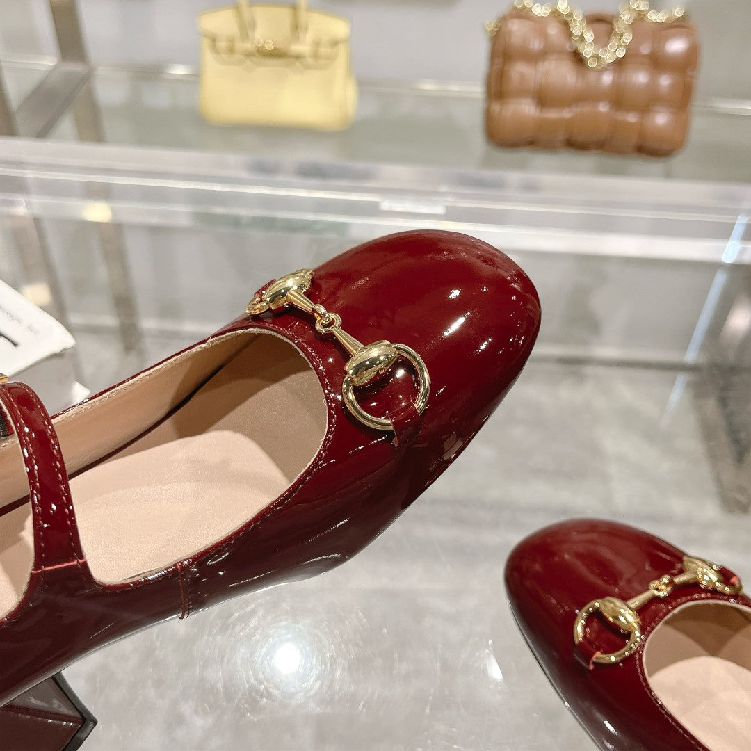 25fw Patent leather Mary Jane high heels (WHITE/PINK/BLACK/RED)