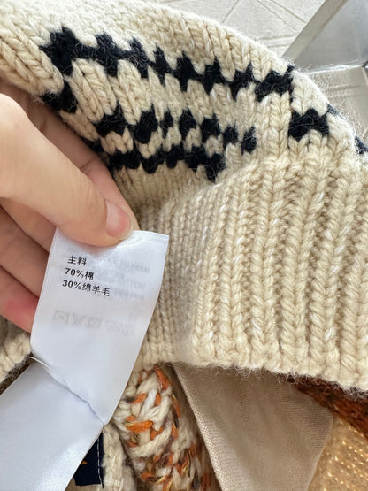 25fw Large lapel zip-up sweater jacket