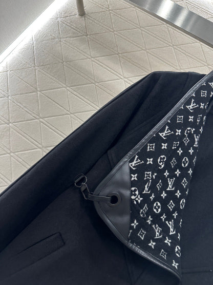 25fw Lined with printed shawl coat and skirt set