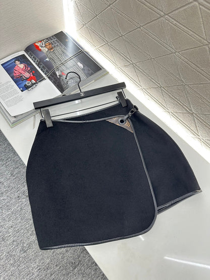 25fw Lined with printed shawl coat and skirt set