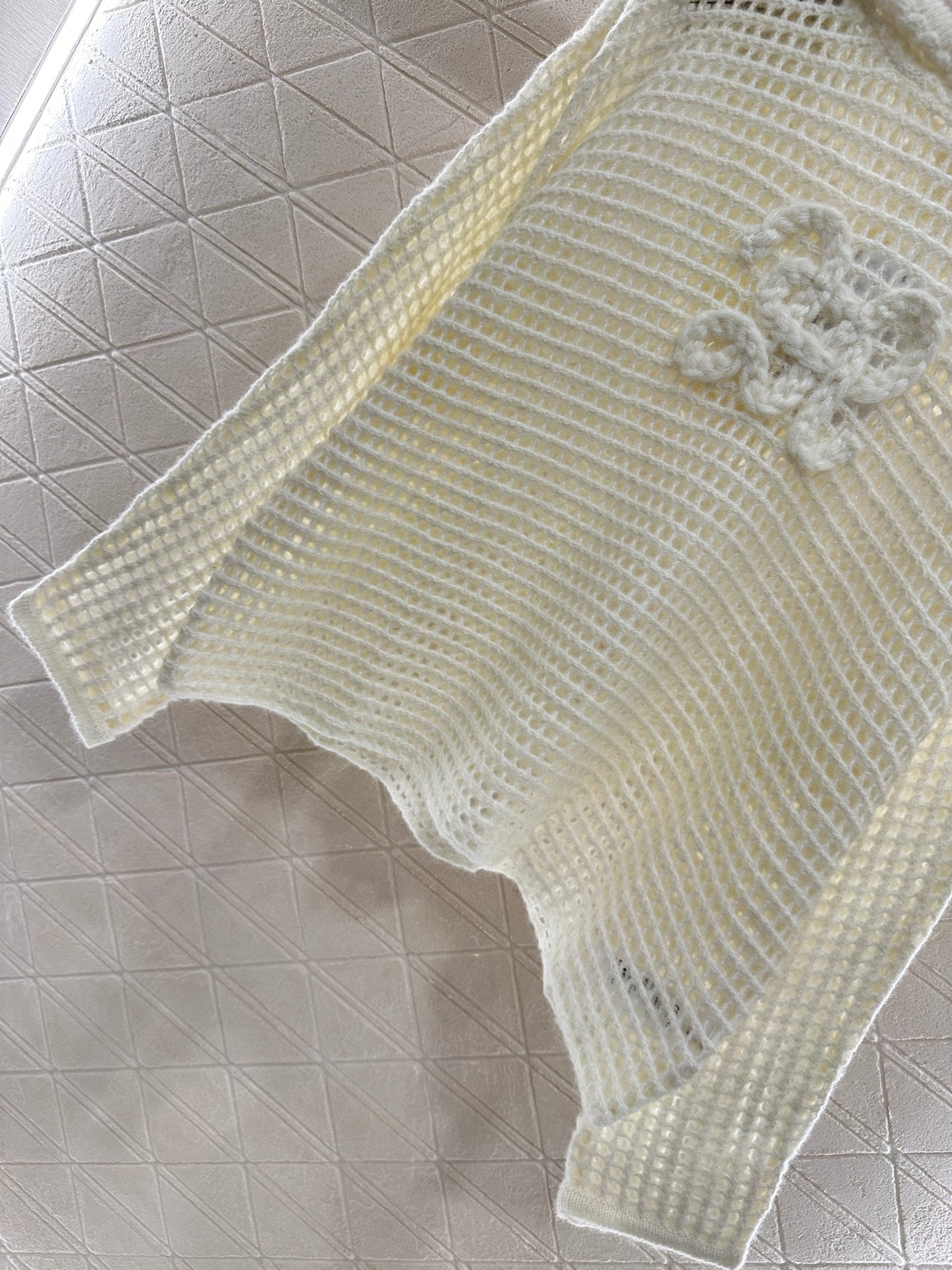 25fw Embroidered hollow hooded pullover sweater