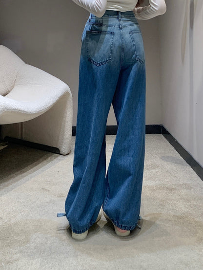 25fw Washed gradient lace up jeans