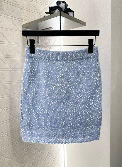 25fw Grain lace knitted cardigan and skirt set