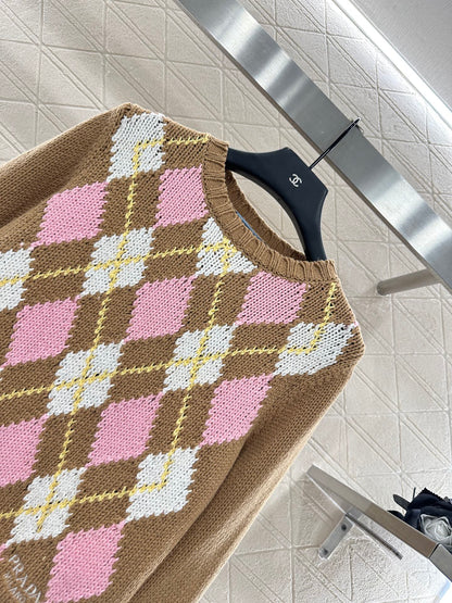 25fw Diamond Knitted Long Sleeve