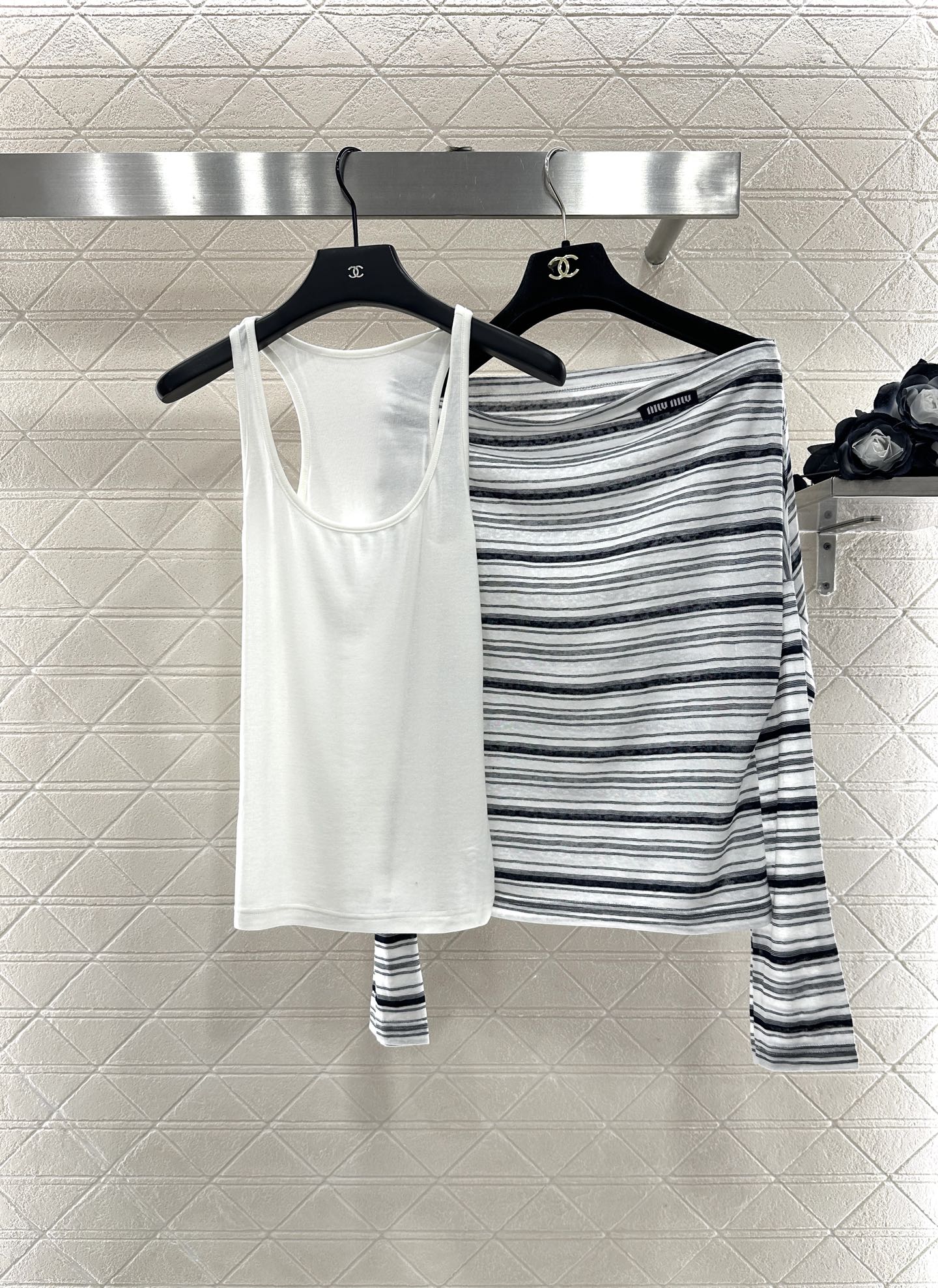 25fw Loose striped two-piece set