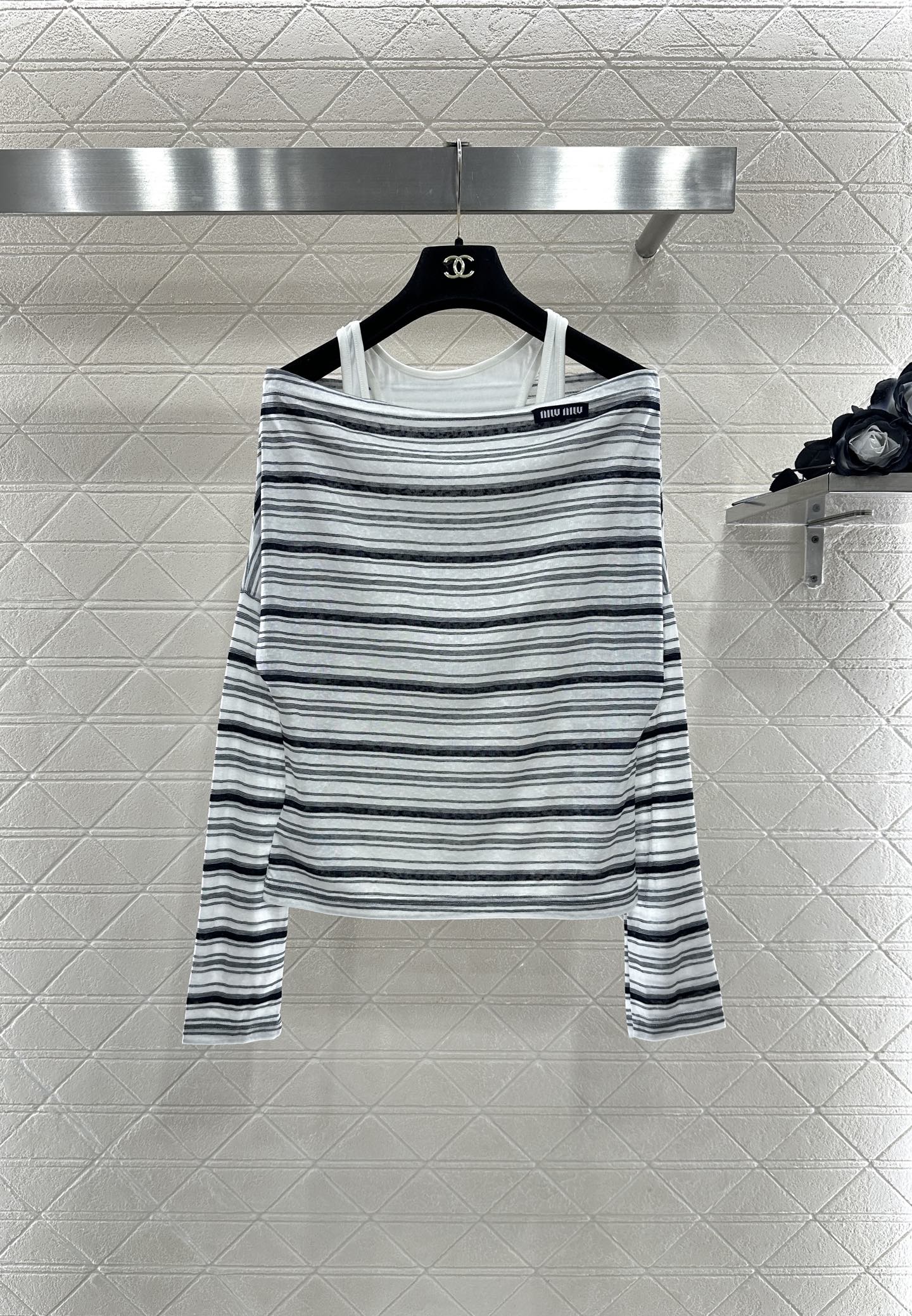 25fw Loose striped two-piece set