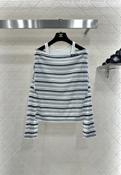 25fw Loose striped two-piece set