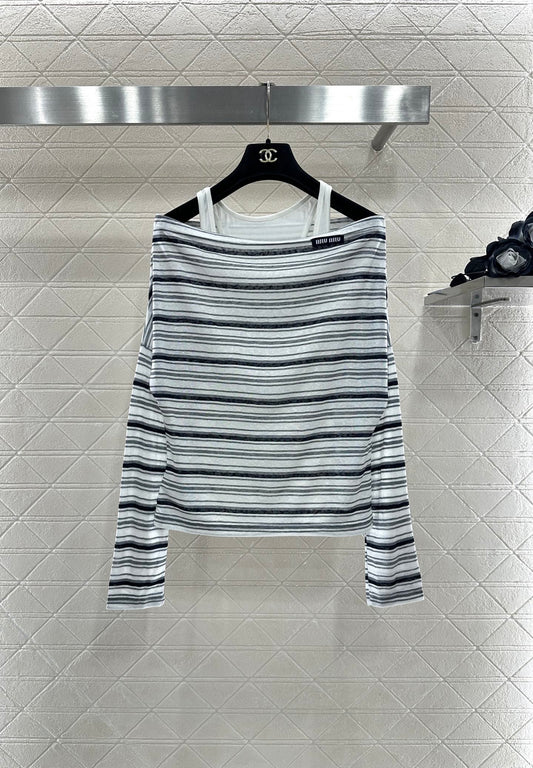 25fw Loose striped two-piece set