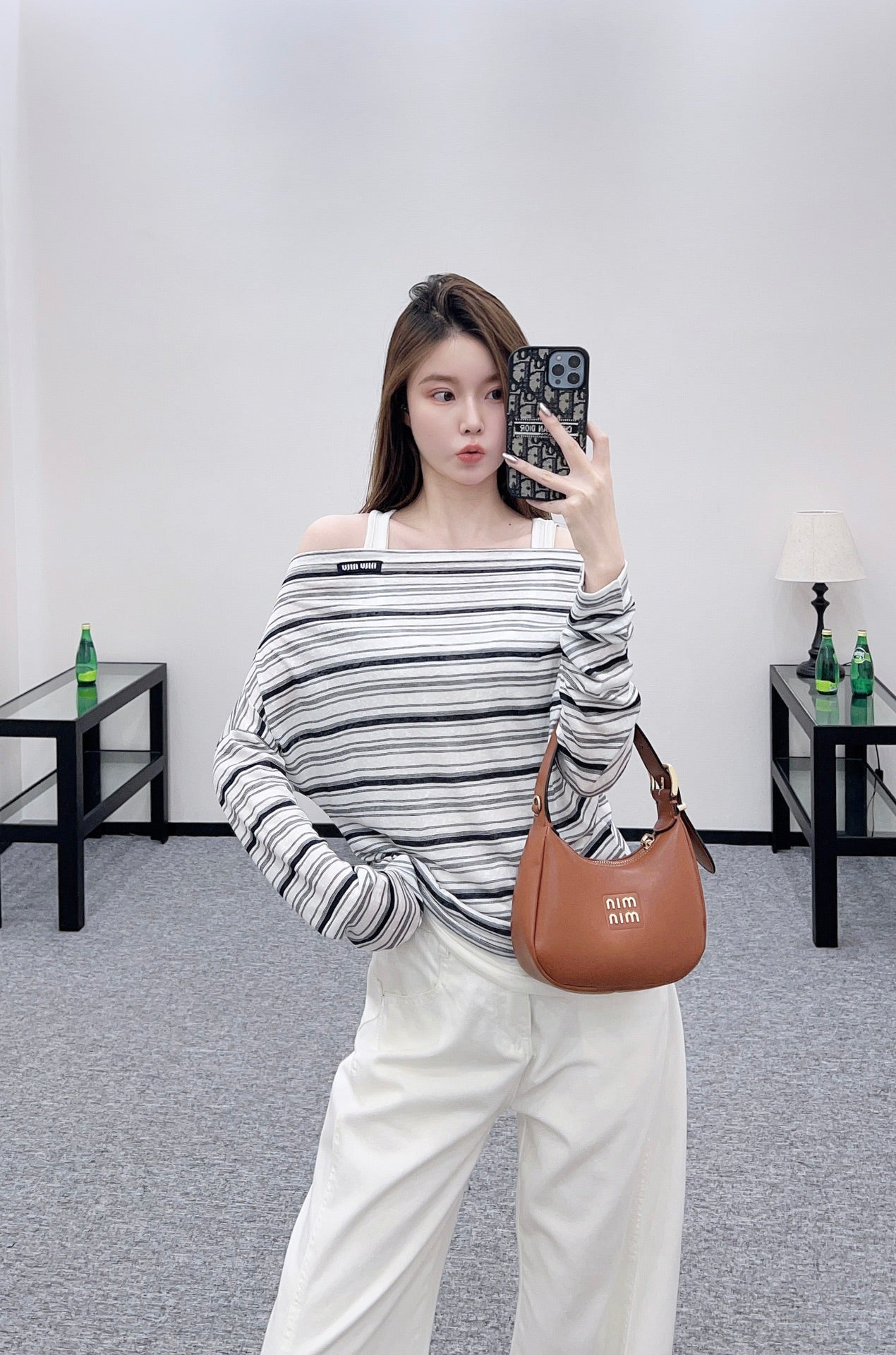 25fw Loose striped two-piece set