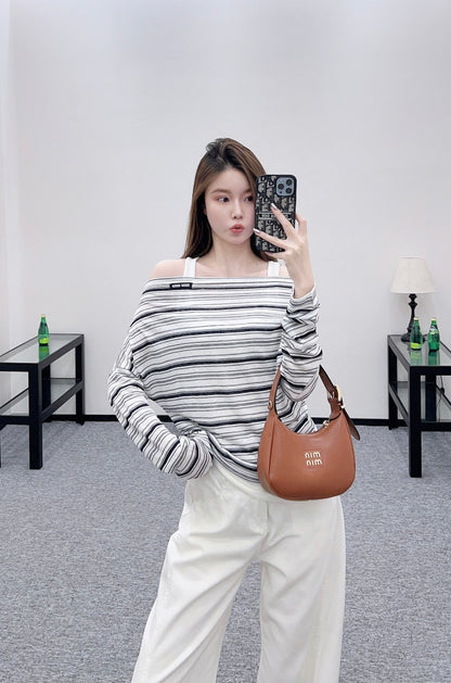 25fw Loose striped two-piece set