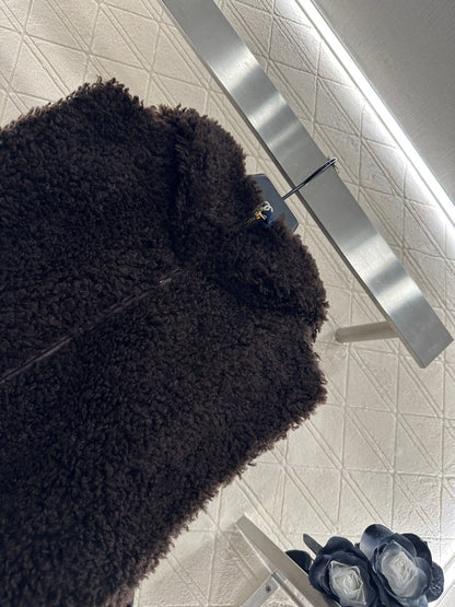 25fw Plush zipper down vest