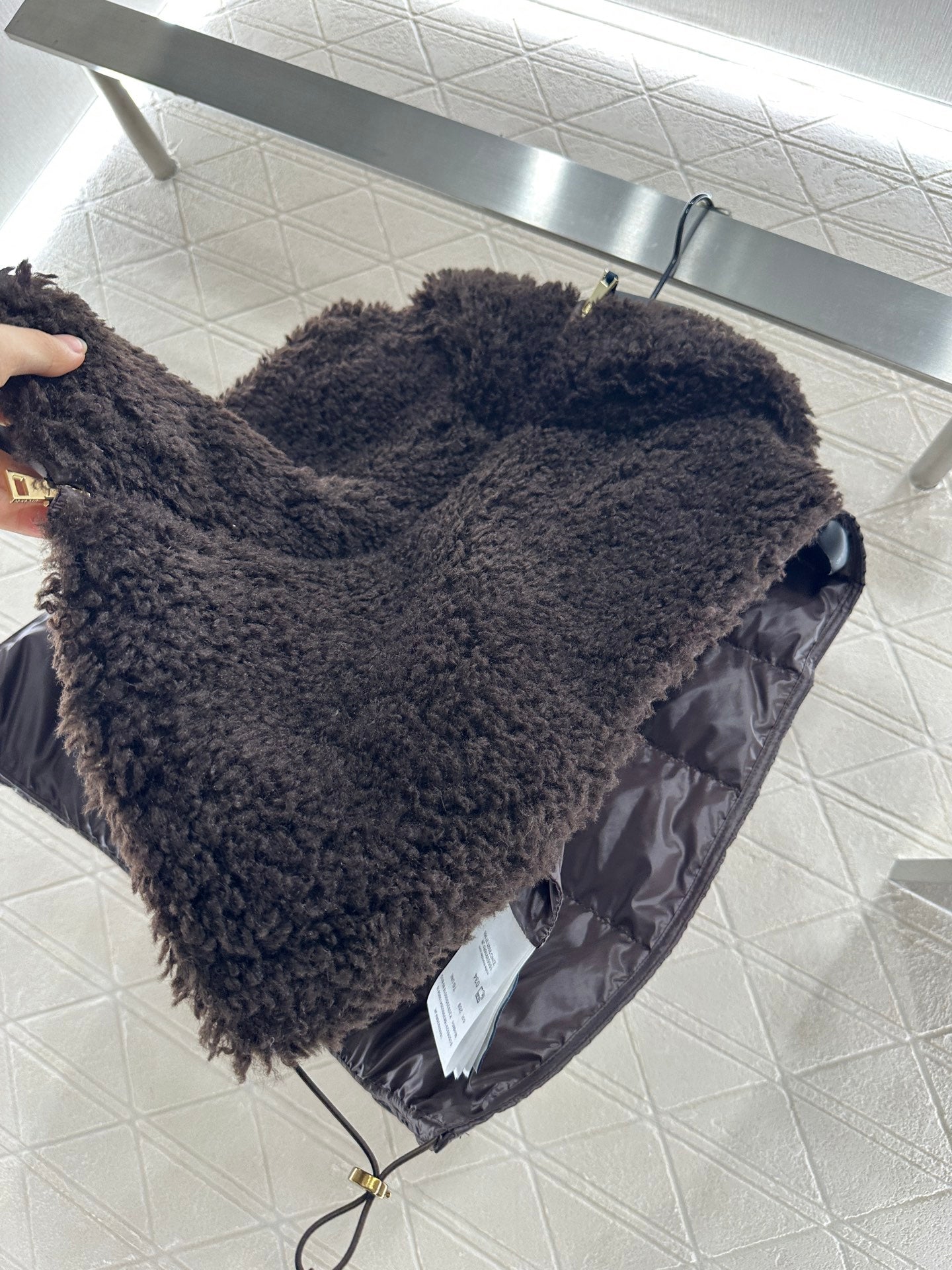 25fw Plush zipper down vest