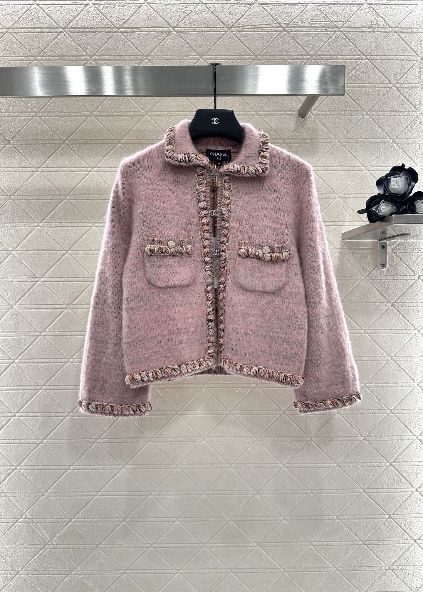 25fw Braided hem knitted cardigan