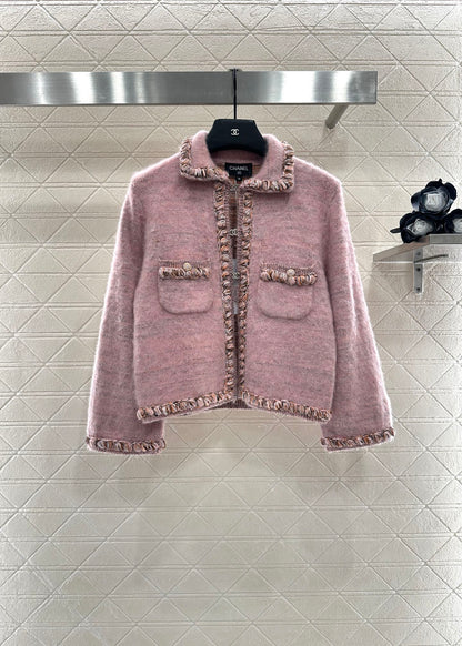 25fw Braided hem knitted cardigan