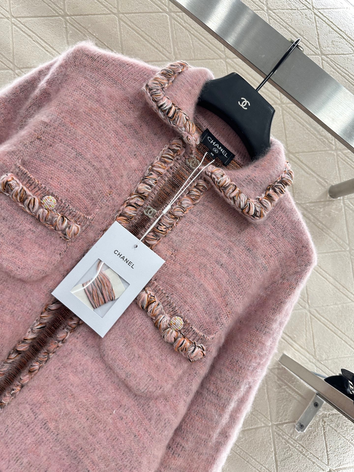 25fw Braided hem knitted cardigan