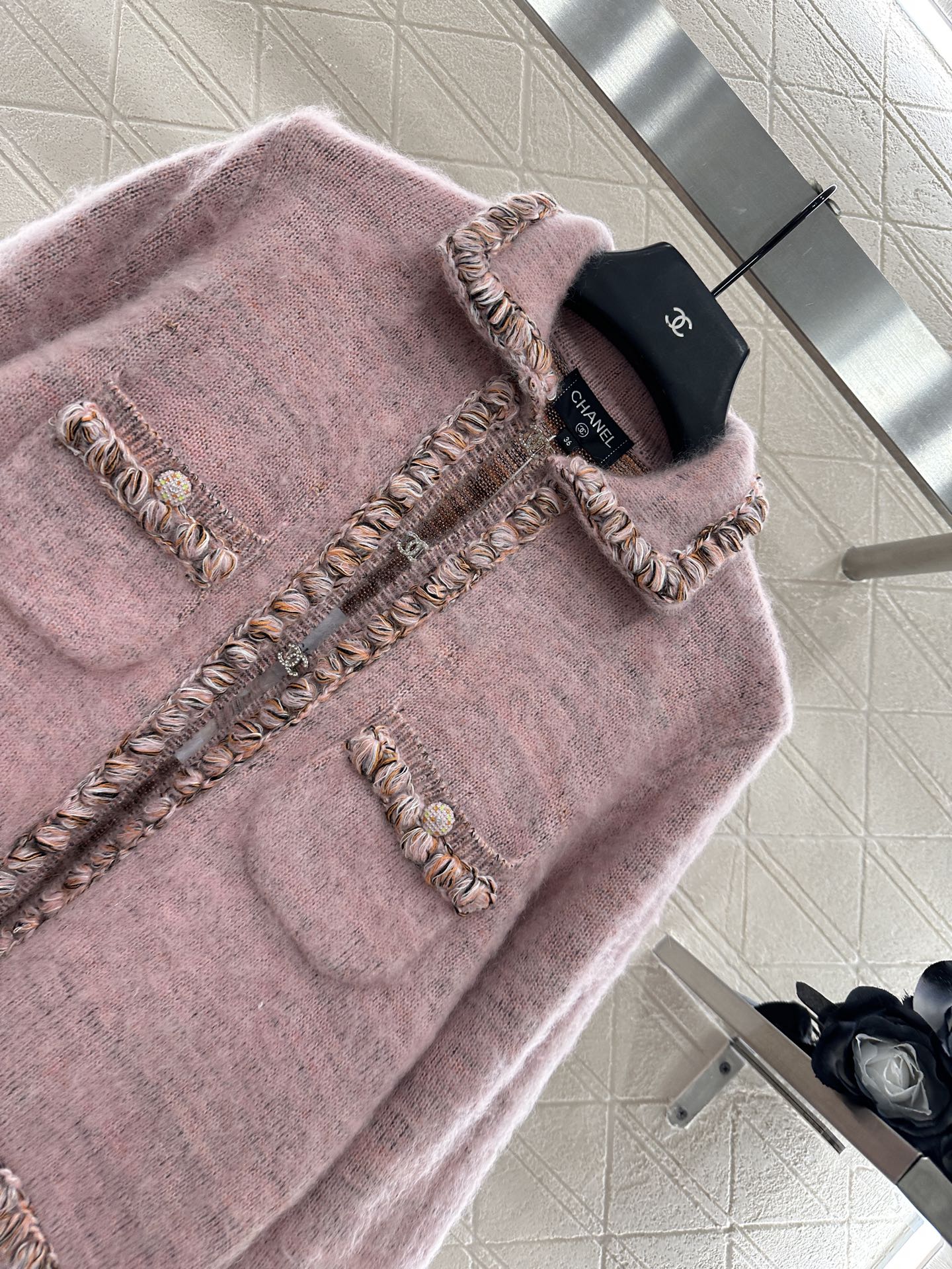 25fw Braided hem knitted cardigan