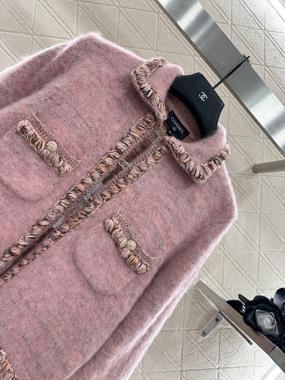 25fw Braided hem knitted cardigan