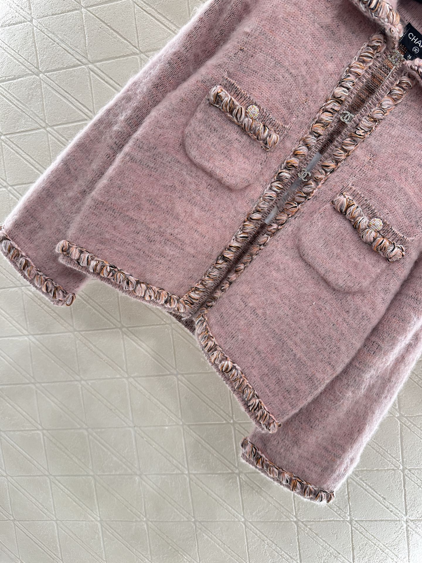 25fw Braided hem knitted cardigan