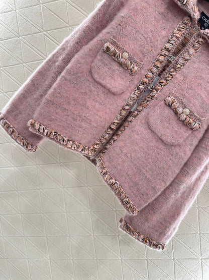 25fw Braided hem knitted cardigan