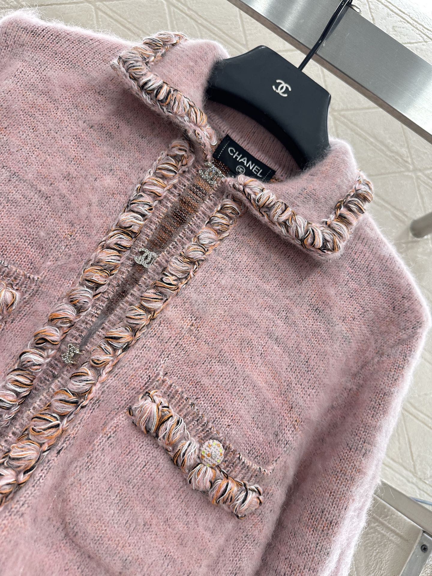 25fw Braided hem knitted cardigan