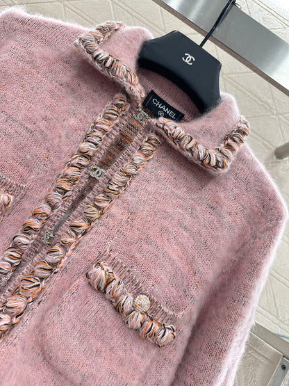 25fw Braided hem knitted cardigan