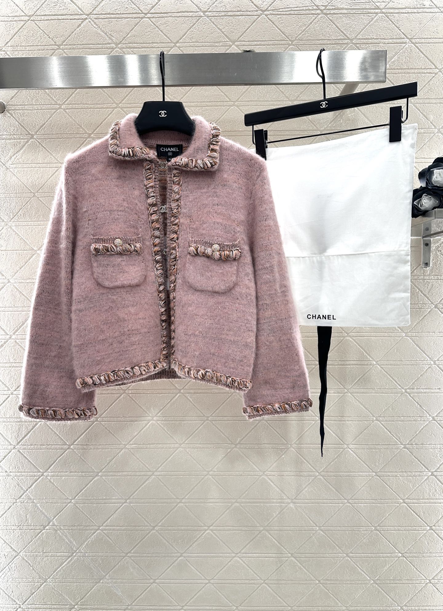 25fw Braided hem knitted cardigan