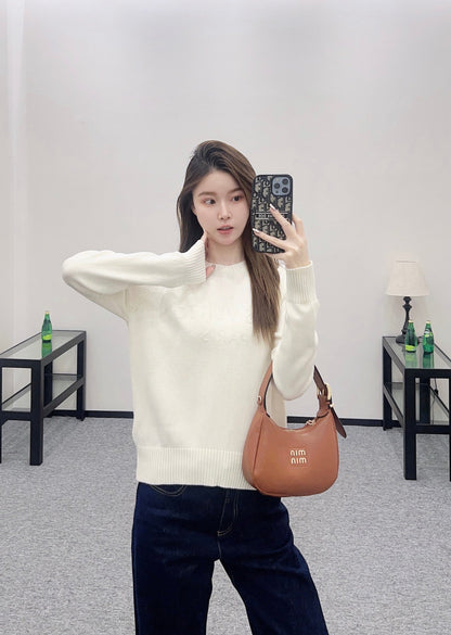 25fw Beaded letter knitted long sleeves