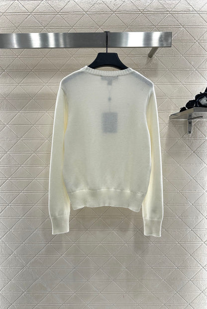 25fw Beaded letter knitted long sleeves