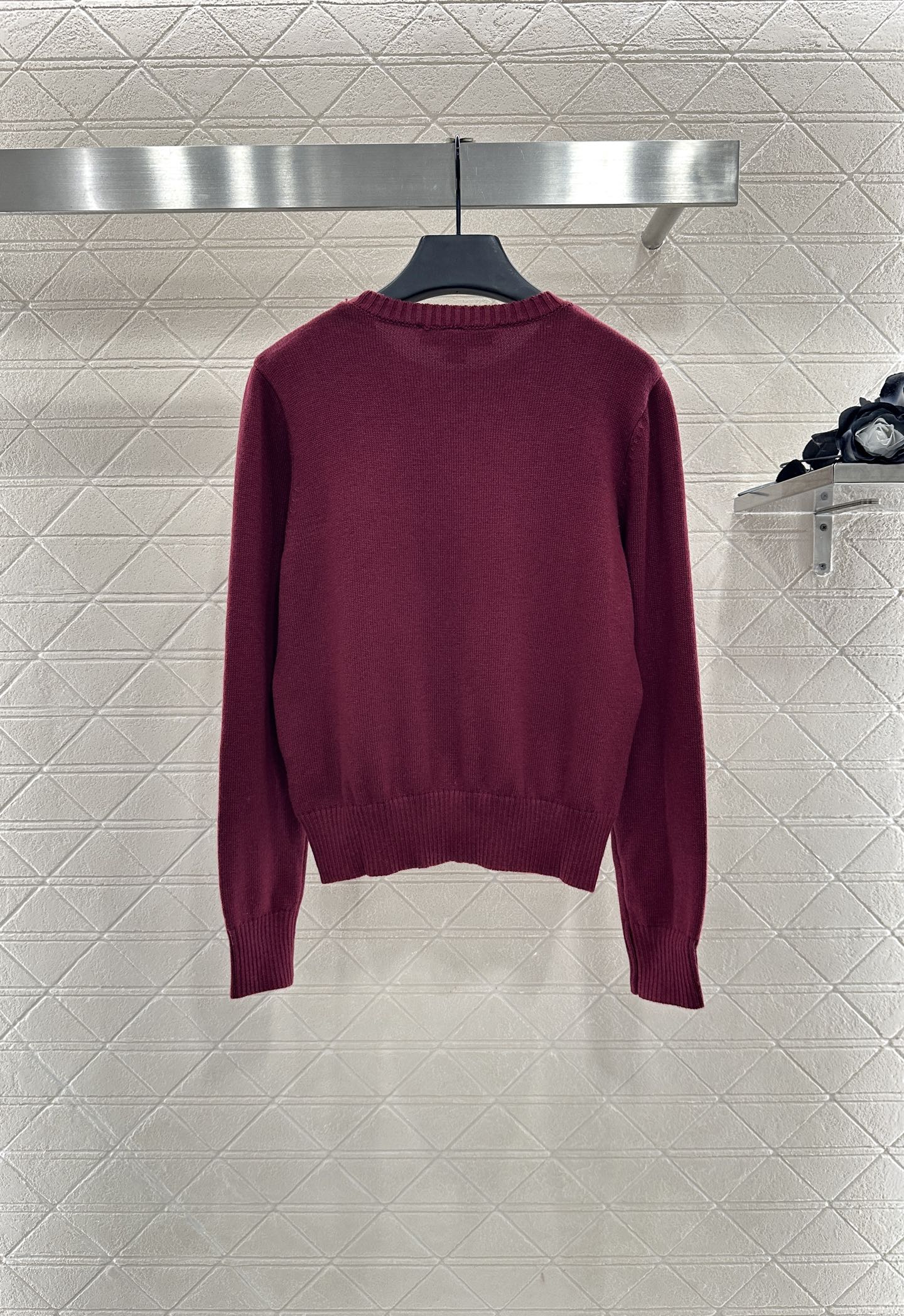 25fw Beaded letter knitted long sleeves