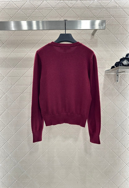 25fw Beaded letter knitted long sleeves