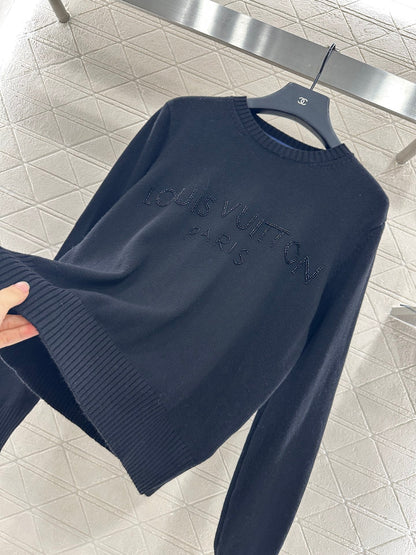 25fw Beaded letter knitted long sleeves