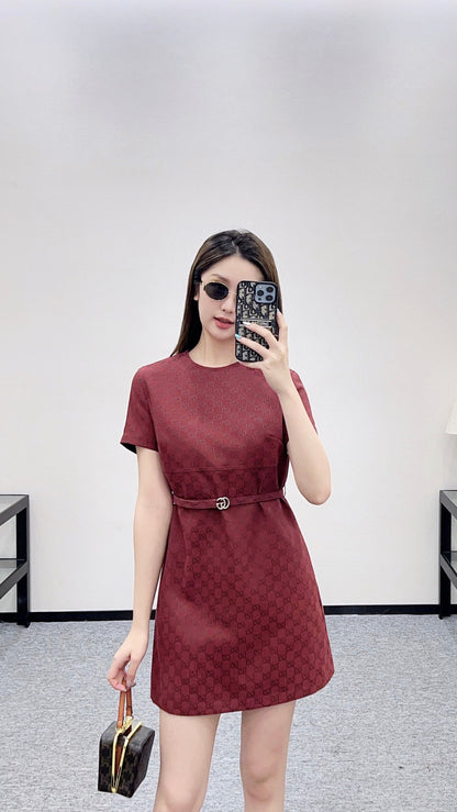 25 jacquard short-sleeved dress